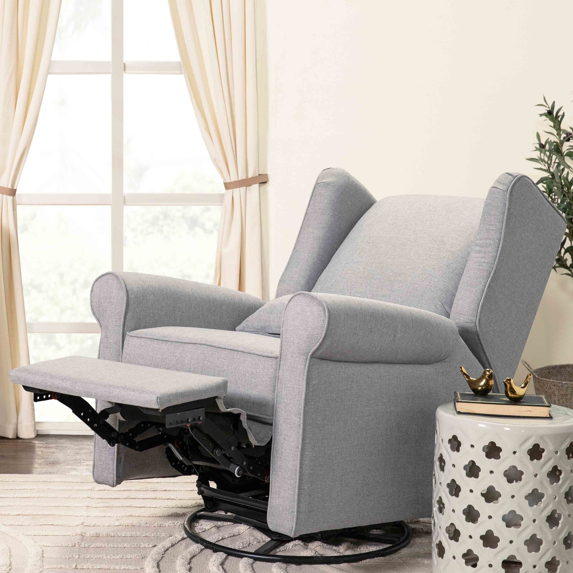 M21887MIG,DaVinci,Hayden Recliner and Swivel Glider in Misty Grey