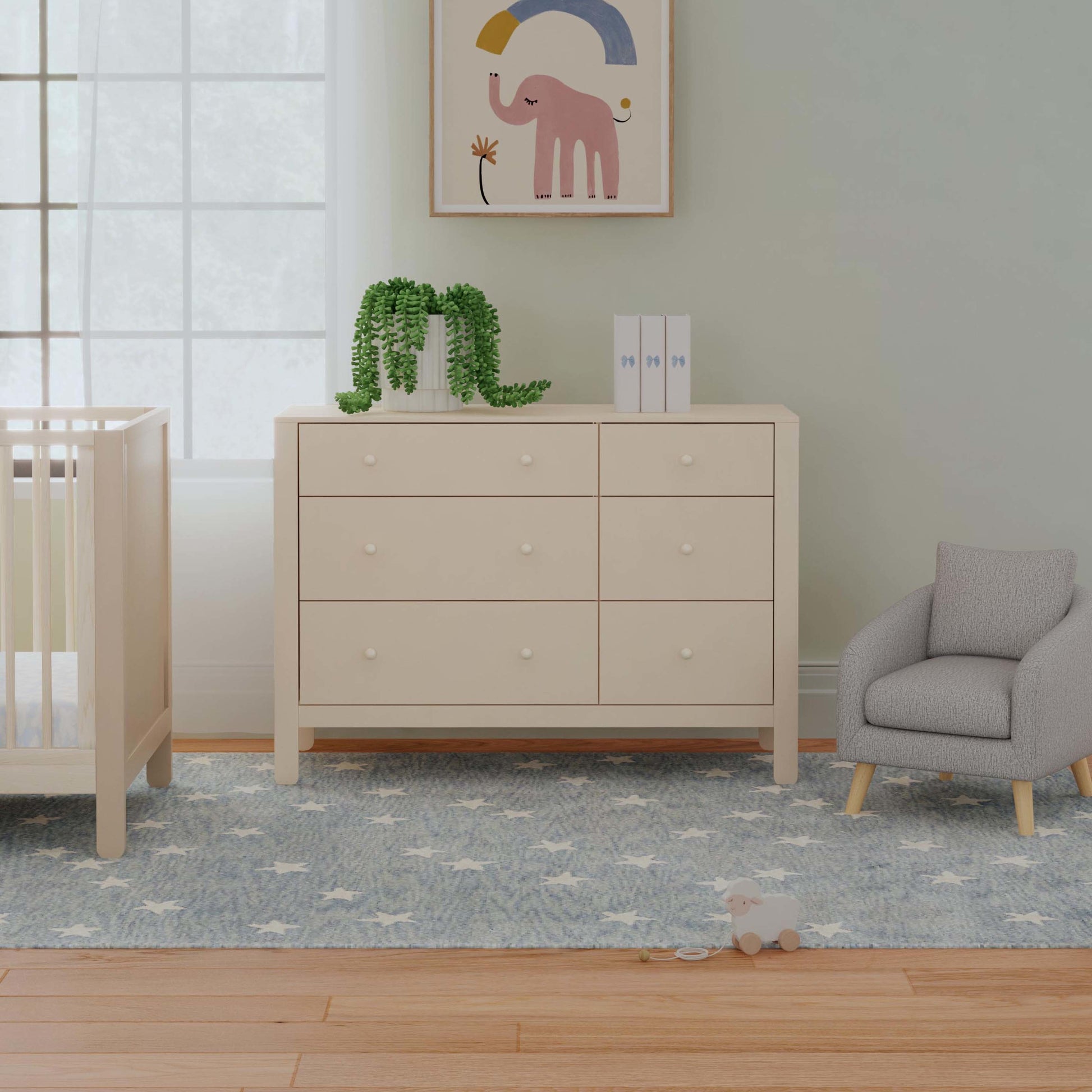F30326TPENX,Carter's,Marisol 6-Drawer Dresser in Taupe/Washed Natural