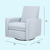 M19387PCET,DaVinci,Penny Swivel Recliner in Performance Blue Chambray Eco-Twill