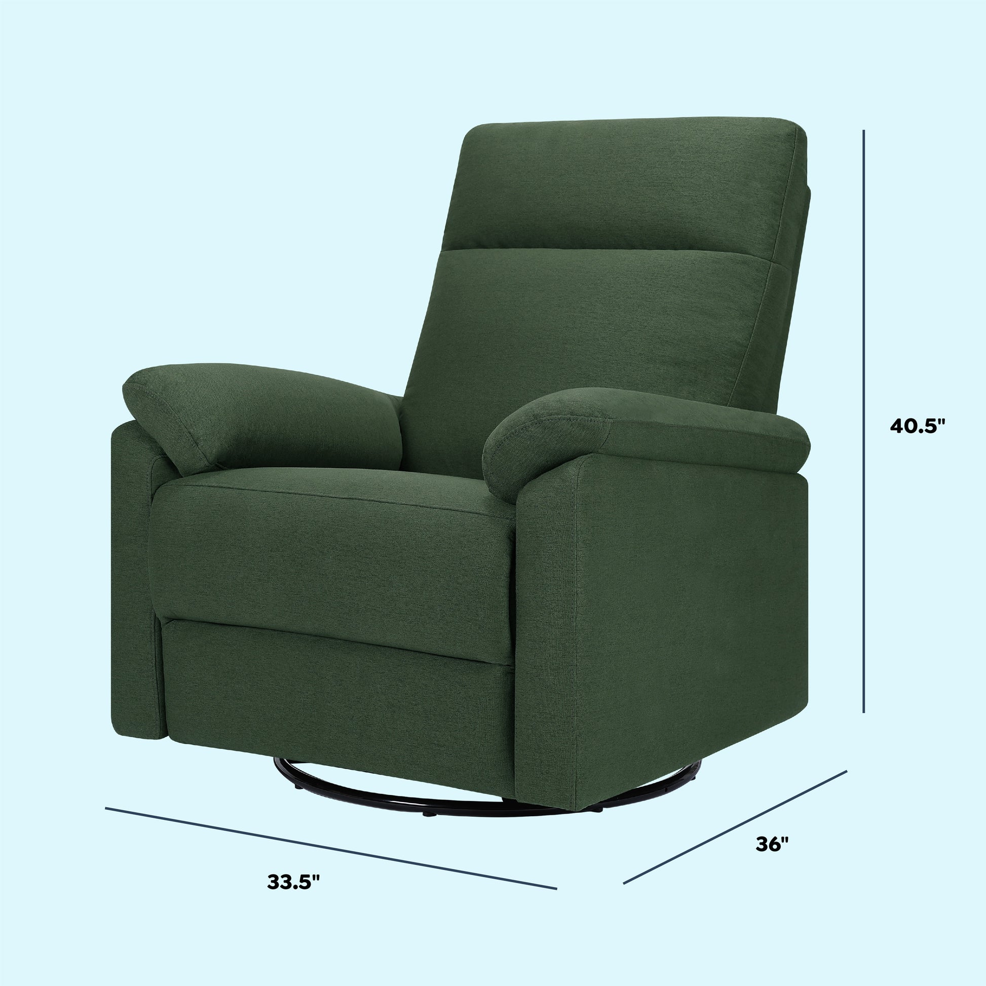 M24387PNG,DaVinci,Suzy Swivel Recliner in Pine Green