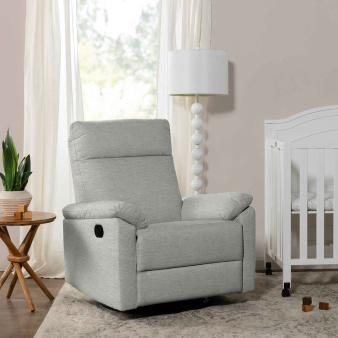 M24387FTG,DaVinci,Suzy Swivel Recliner in Frost Grey