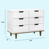 W4926WL,Marley 6-Drawer Double Dresser in White/Walnut