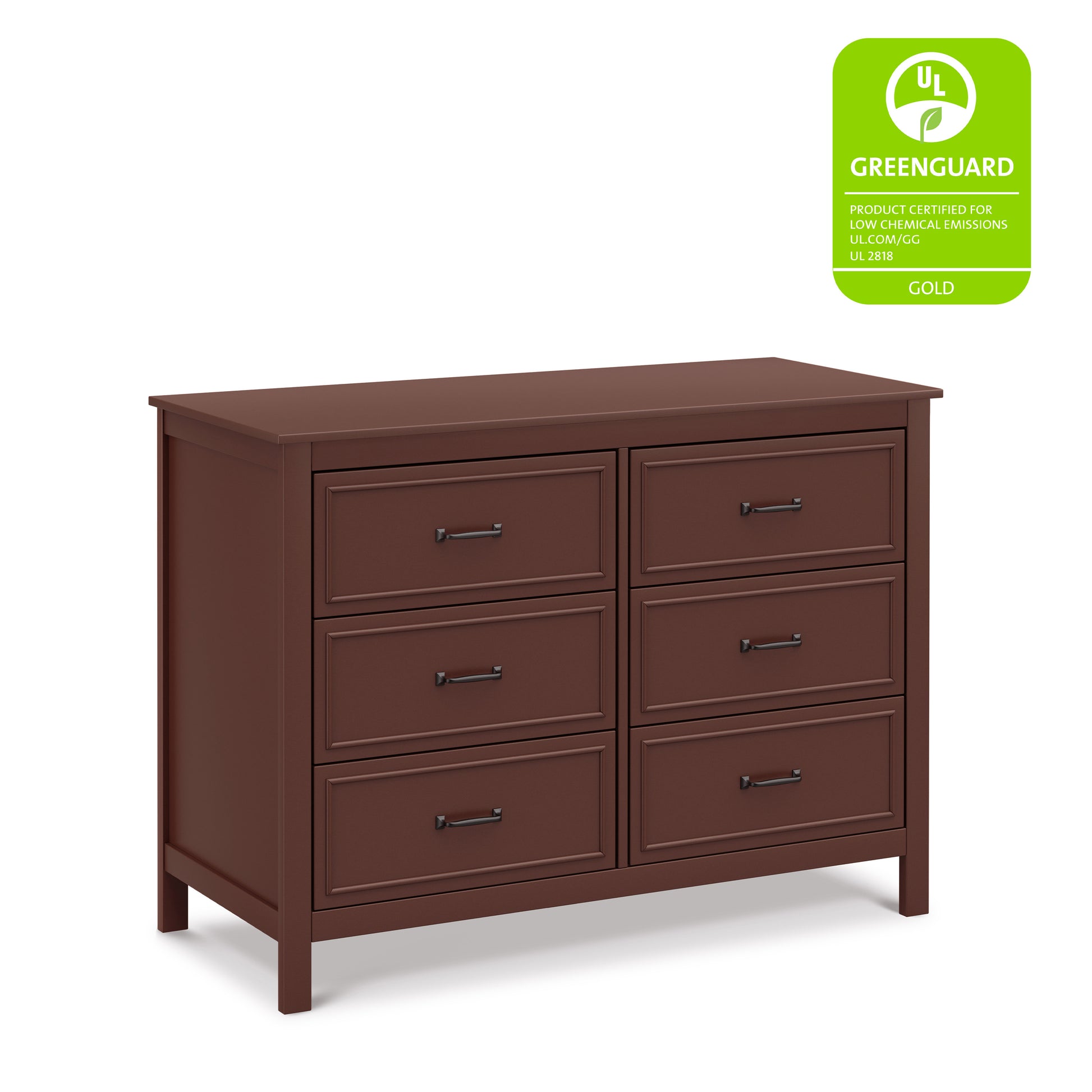 M12826CR,DaVinci,Charlie 6-Drawer Double Dresser in Crimson