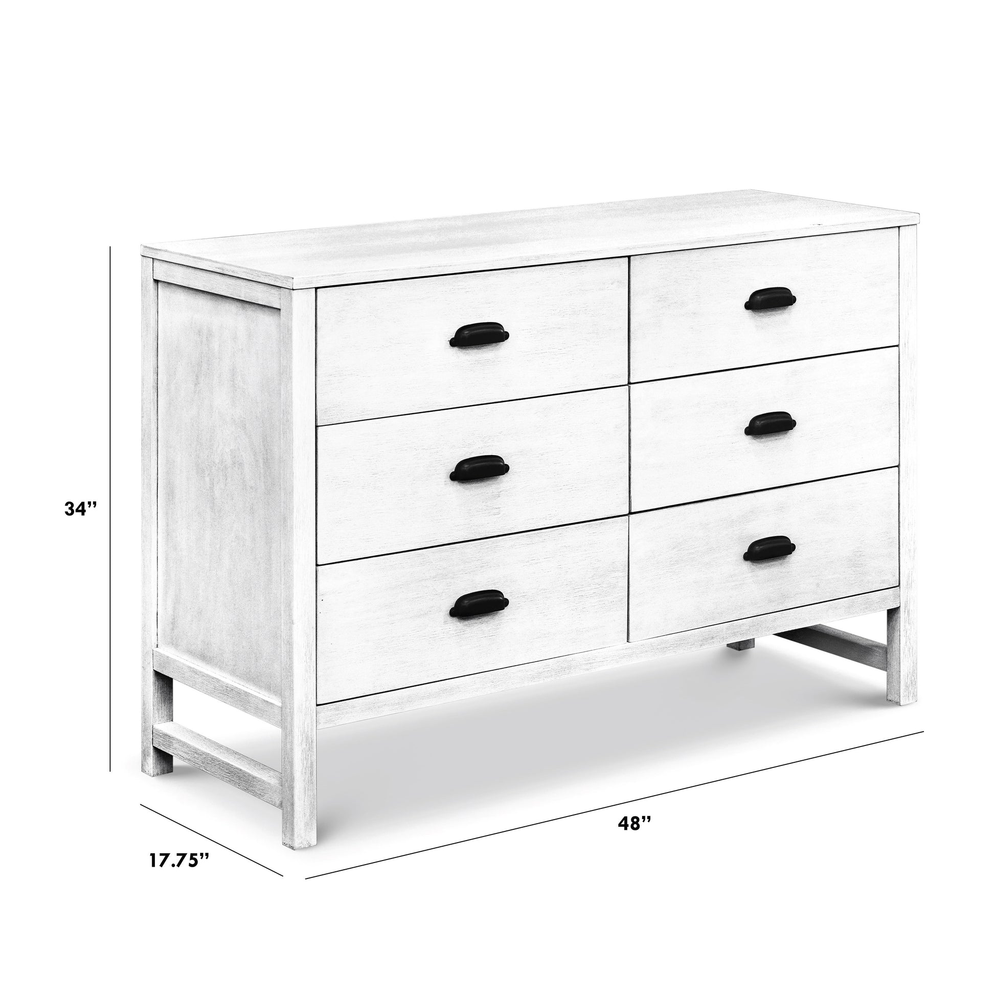 M13516CGW,DaVinci,Fairway 6-Drawer Double Dresser in Cottage White