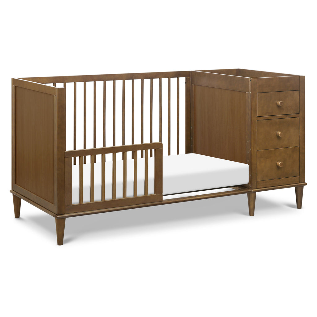 W4991L,Marley Convertible 3-in-1 Crib and Changer Combo in Walnut