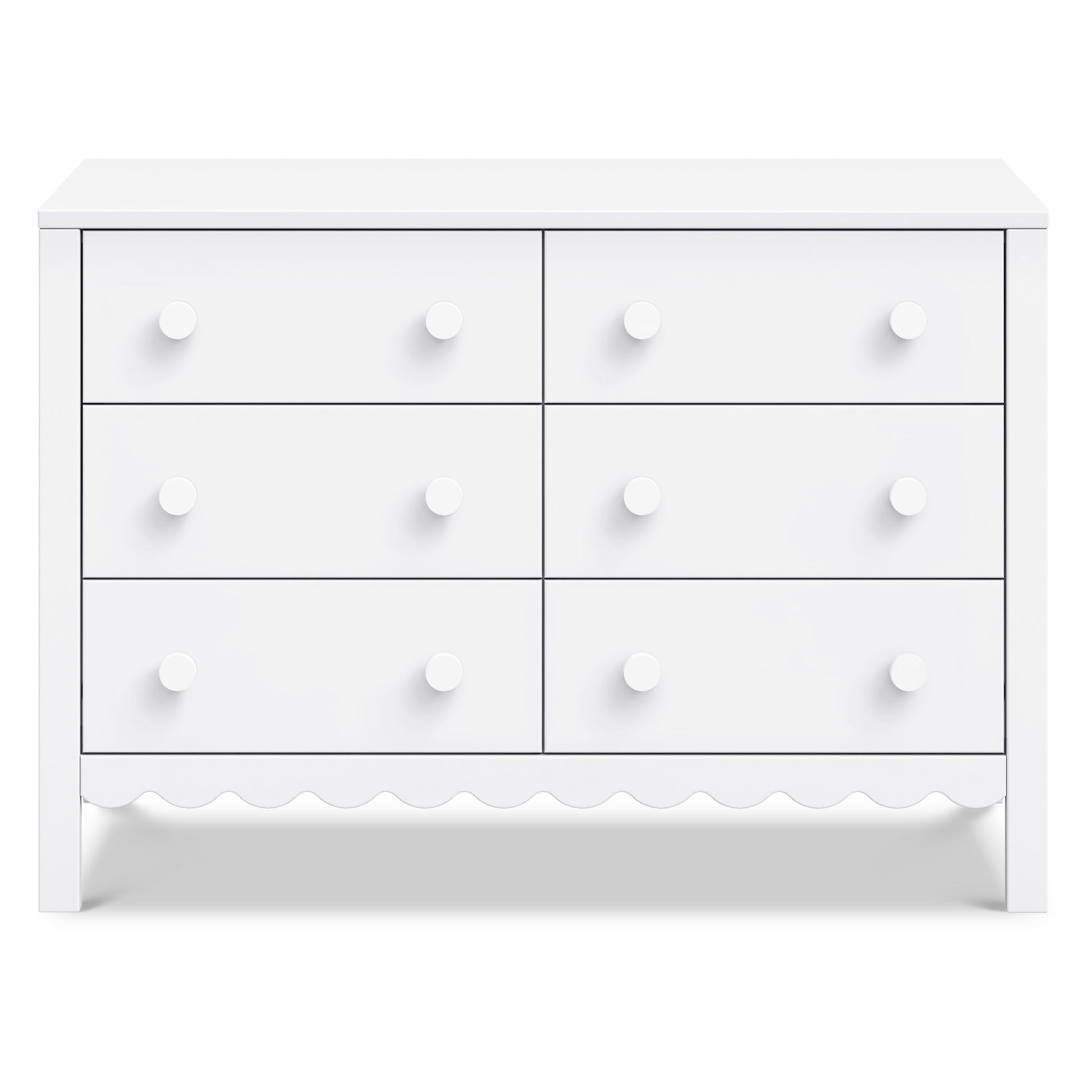 white scalloped dresser DaVinci Sammy Scallop 6 Drawer Dresser