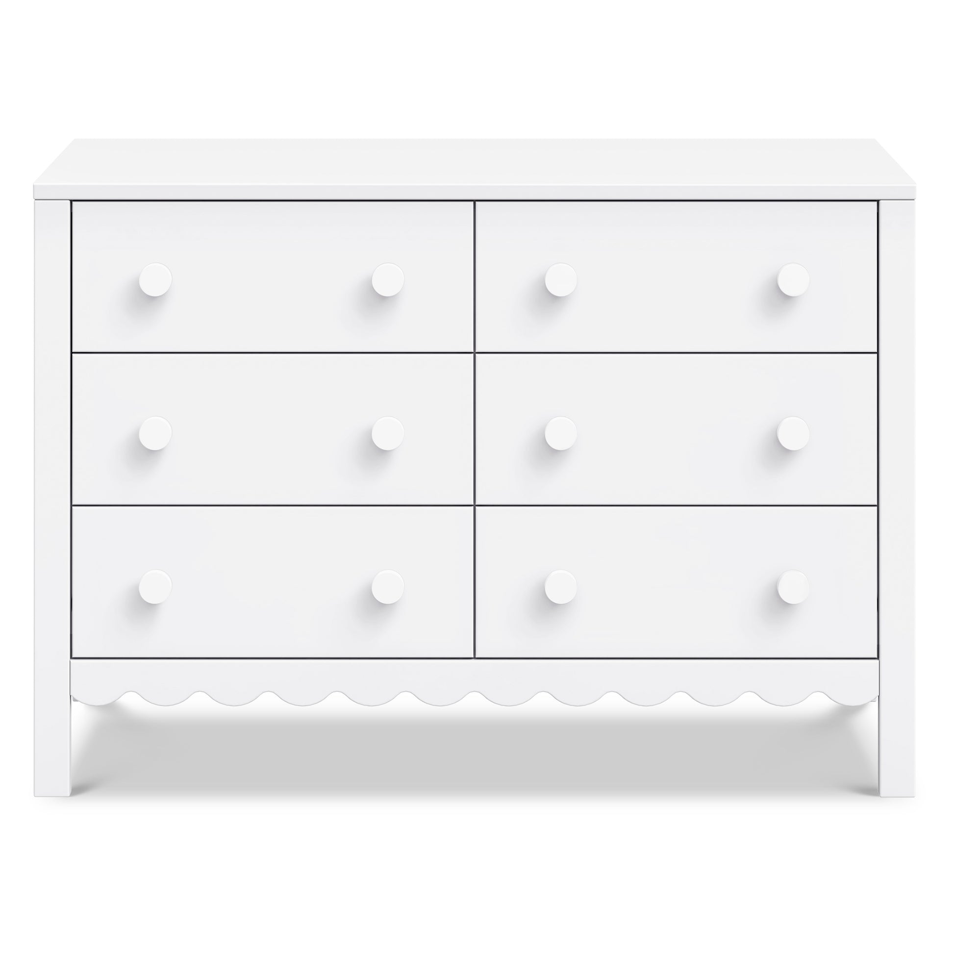 M27826W,Sammy Scallop 6-Drawer Dresser in White