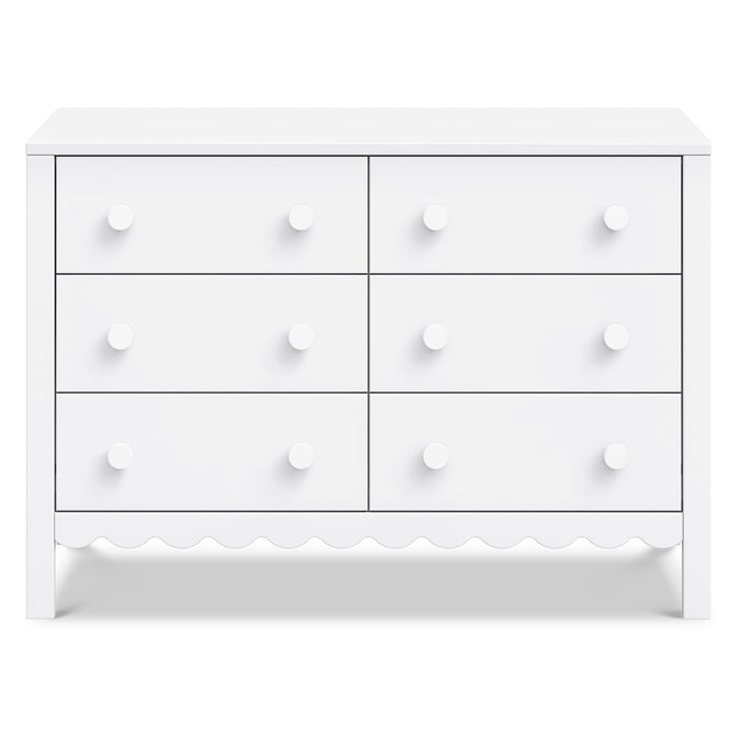 M27826W,DaVinci,Sammy Scallop 6-Drawer Dresser in White