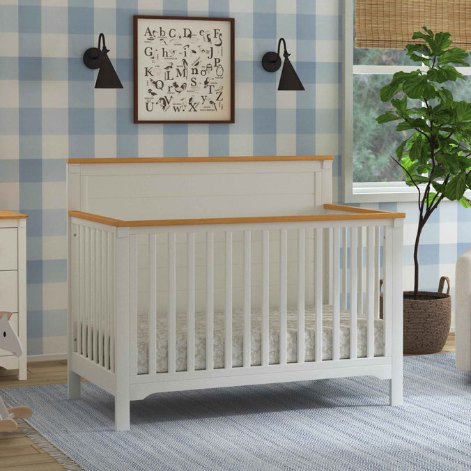 M27201RWHY,DaVinci,Shea 4-in-1 Convertible Crib in Warm White and Honey