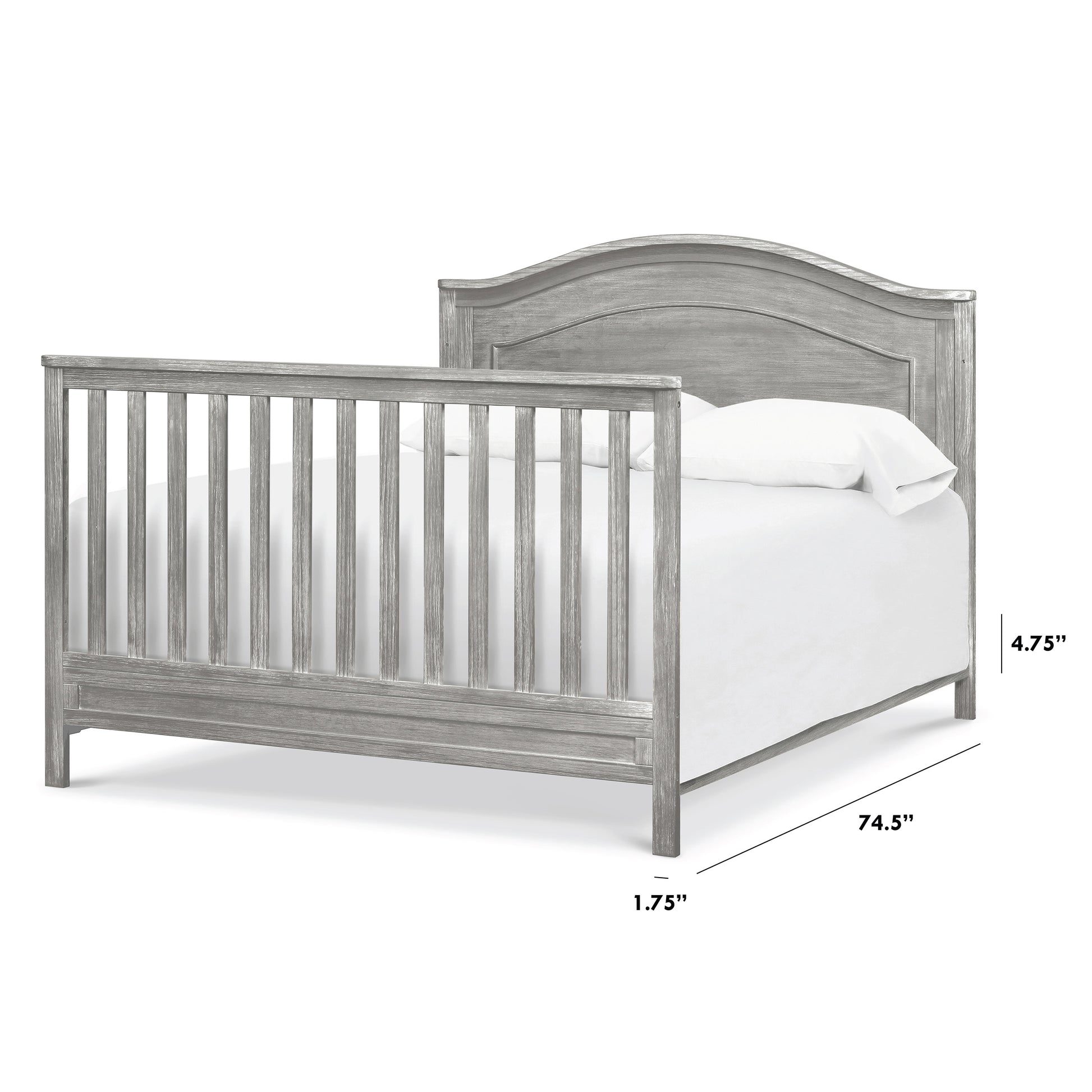 M5789CTG,The MDB Family,Hidden Hardware Twin/Full Size Bed Conversion Kit in Cottage Grey