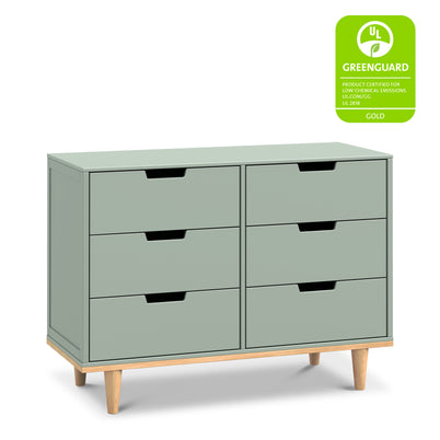 W4926LSHY,Marley 6-Drawer Double Dresser in Light Sage & Honey