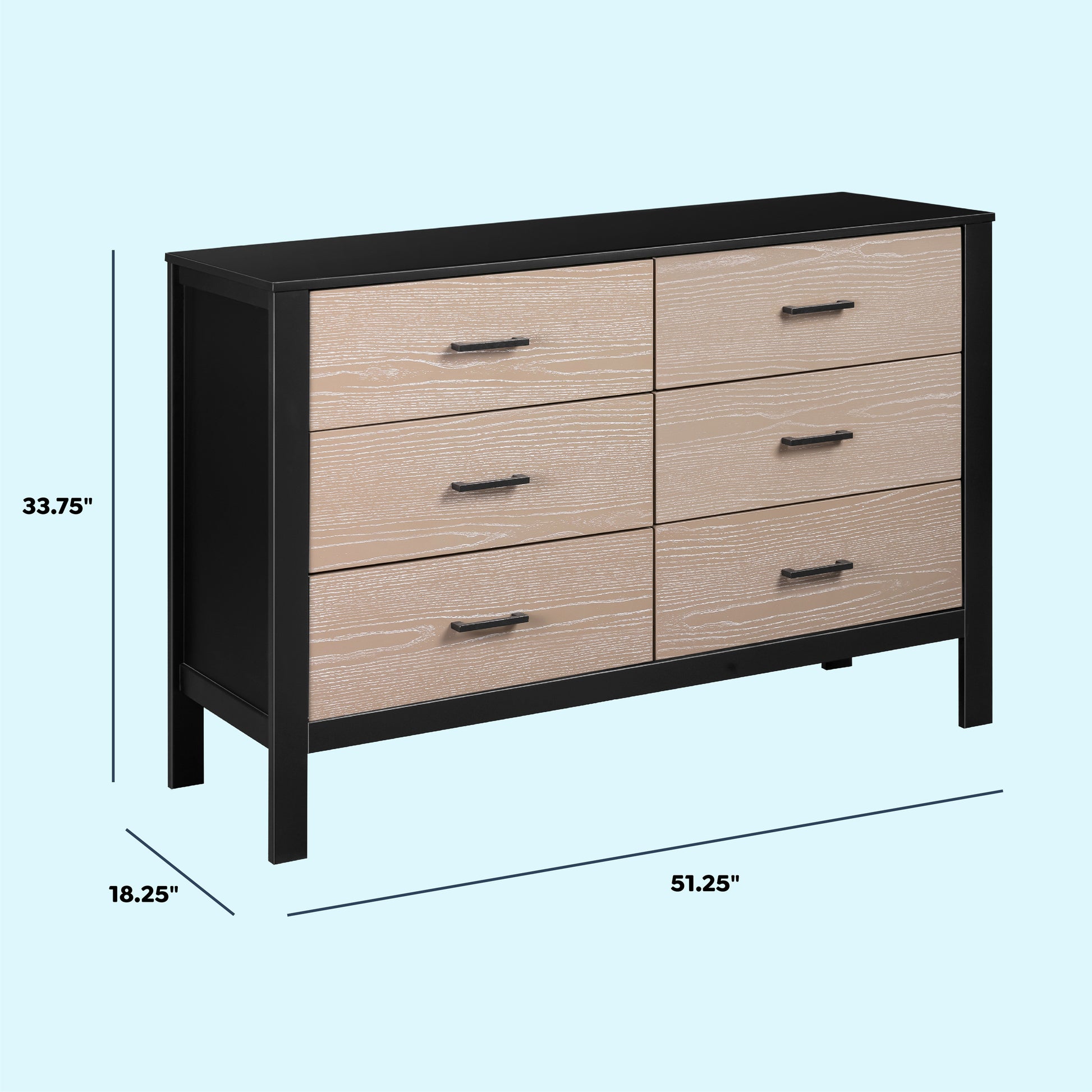 F23226ECWD,Carter's,Radley 6-Drawer Dresser in Ebony & Coastwood