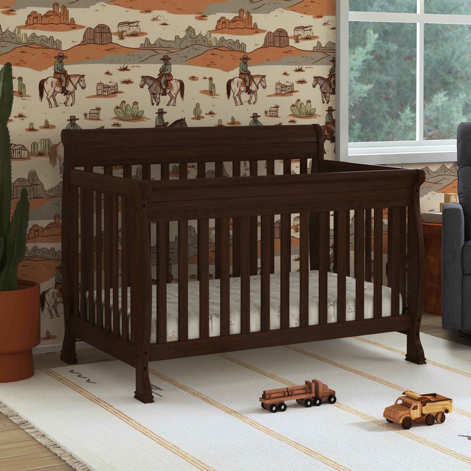 M5501Q,DaVinci,Kalani 4-in-1 Convertible Crib in Espresso Finish