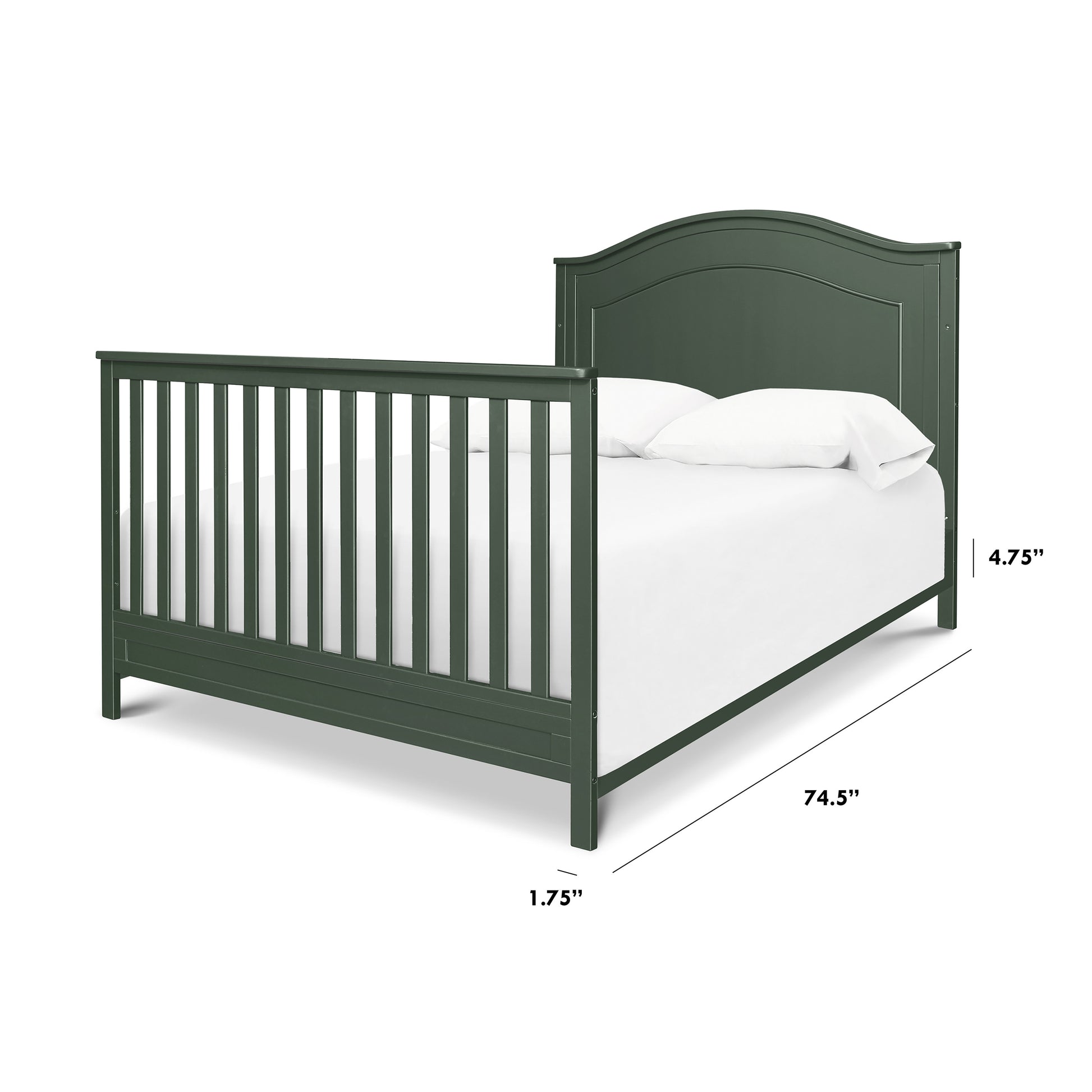 M5789FRGR,The MDB Family,Hidden Hardware Twin/Full Size Bed Conversion Kit in Forest Green