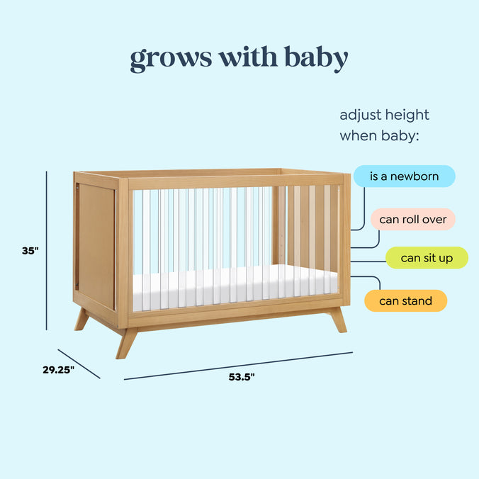 M22501HYK,DaVinci,Otto 3-in-1 Convertible Crib in Honey/Acrylic