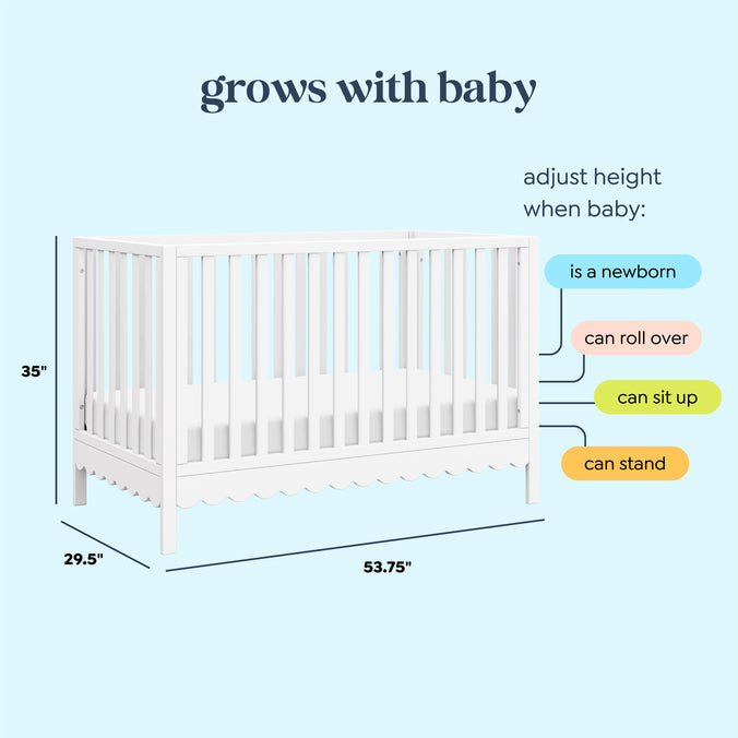 M27801W,DaVinci,Sammy Scallop 4-in-1 Convertible Crib in White