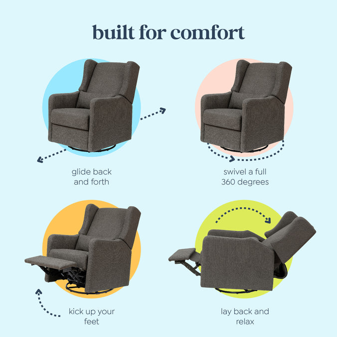 F19587PGY,Carter's,Arlo Recliner and Swivel Glider in Performance Charcoal Linen