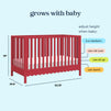 M27801TRD,DaVinci,Sammy Scallop 4-in-1 Convertible Crib in Strawberry Red