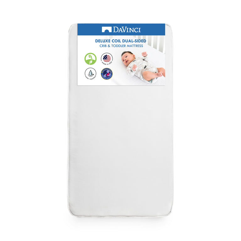 Deluxe Coil Dual-sided Crib & Toddler Mattress | Extra firm | GREENGUARD Gold Certified | Waterproof