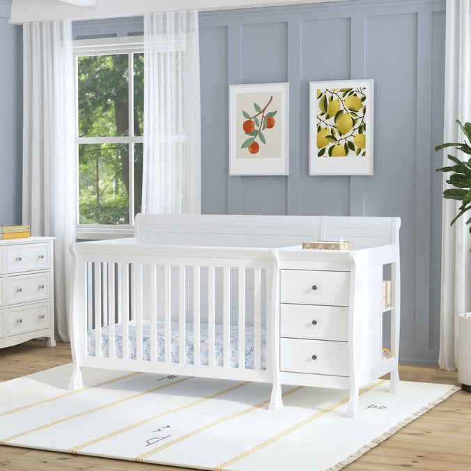 M5582W,DaVinci,Kalani 4-in-1 Convertible Crib & Changer in White