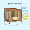 M5598CT,DaVinci,Kalani 4-in-1 Convertible Mini Crib in Chestnut Finish