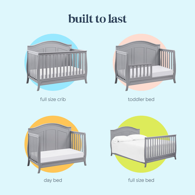 M20101G,DaVinci,Emmett 4-in-1 Convertible Crib in Grey