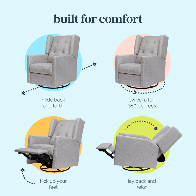 M21287MIG,DaVinci,Maddox Recliner and Swivel Glider in Misty Grey