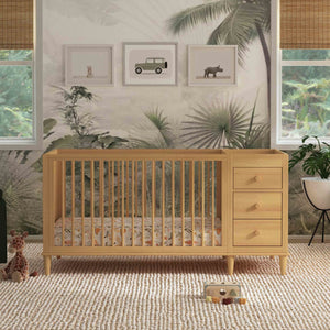 W4991HY,DaVinci,Marley Convertible 3-in-1 Crib and Changer Combo in Honey