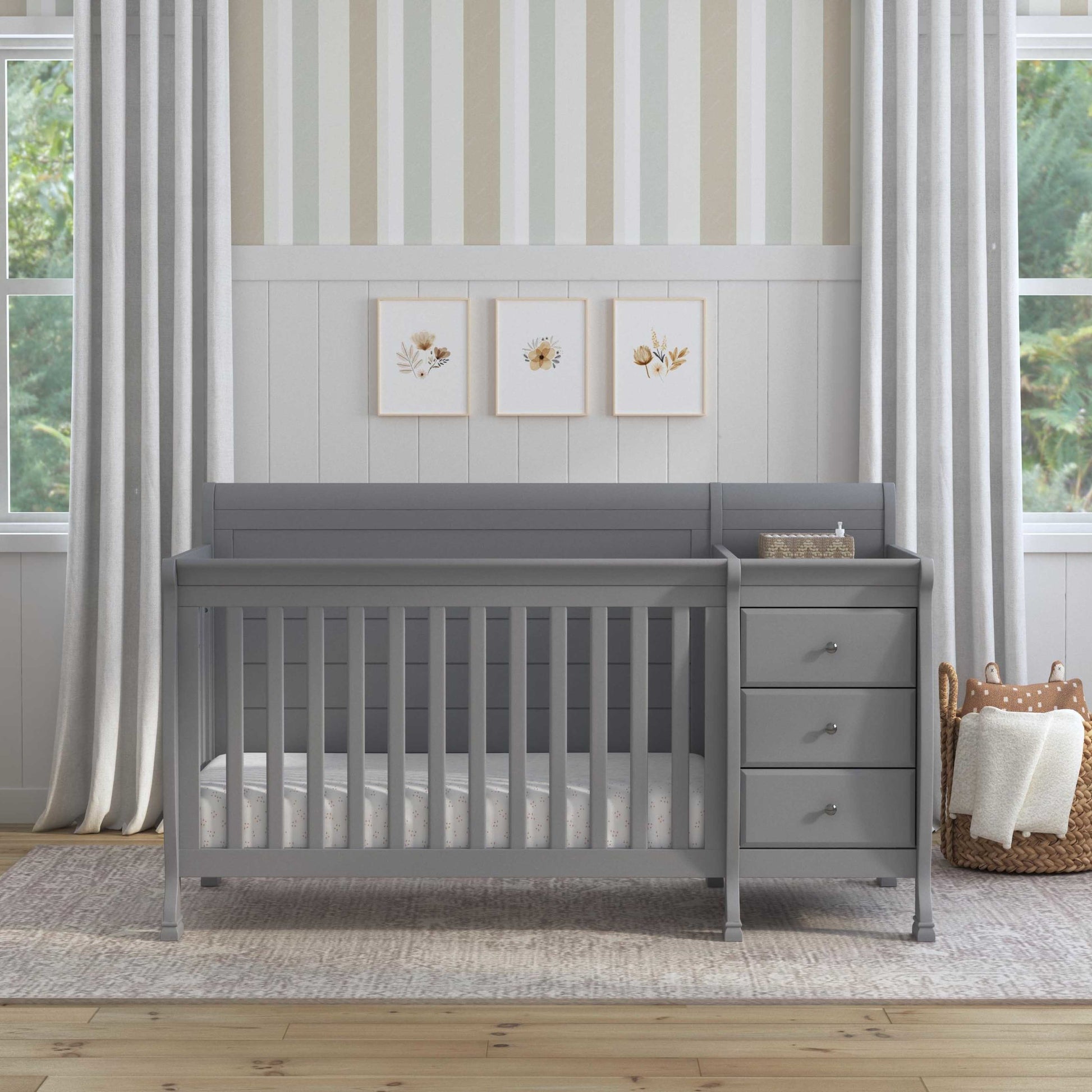 M5582G,DaVinci,Kalani 4-in-1 Convertible Crib & Changer in Grey