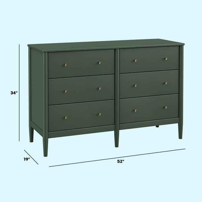 M27326FRGR,DaVinci,Frem 6-Drawer Dresser in Forest Green