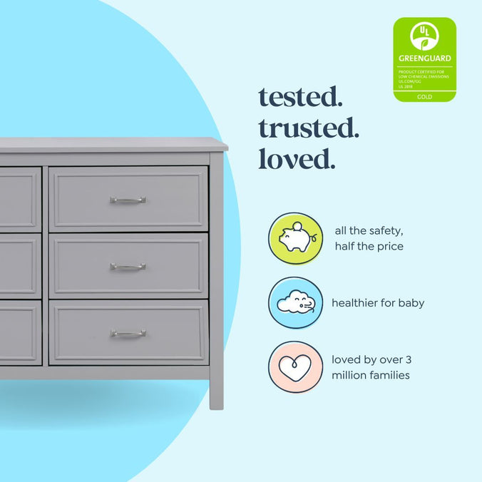 Charlie 6-Drawer Double Dresser DaVinci Baby Charlie 6-Drawer Double Dresser DaVinci Baby