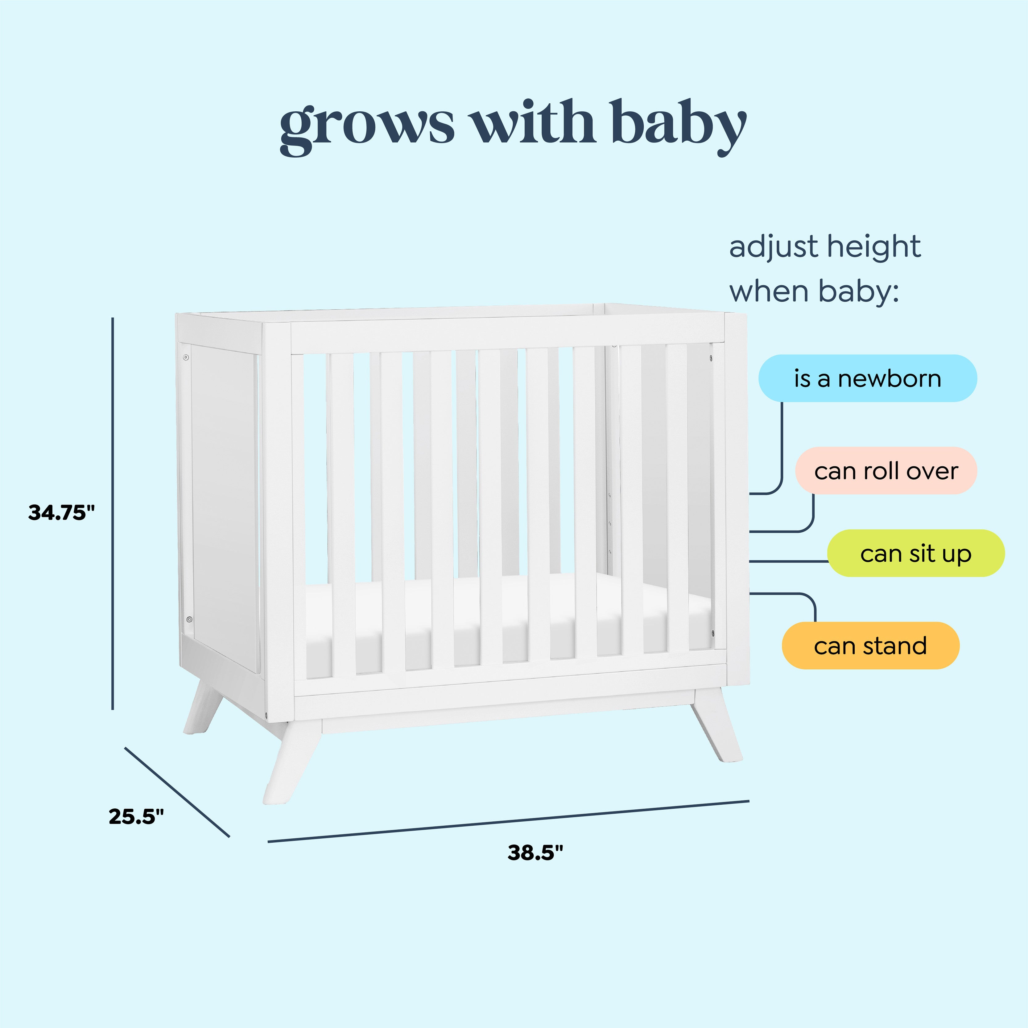 DaVinci Otto 3 in 1 Convertible Mini Crib with 4 Mattress DaVinci Baby