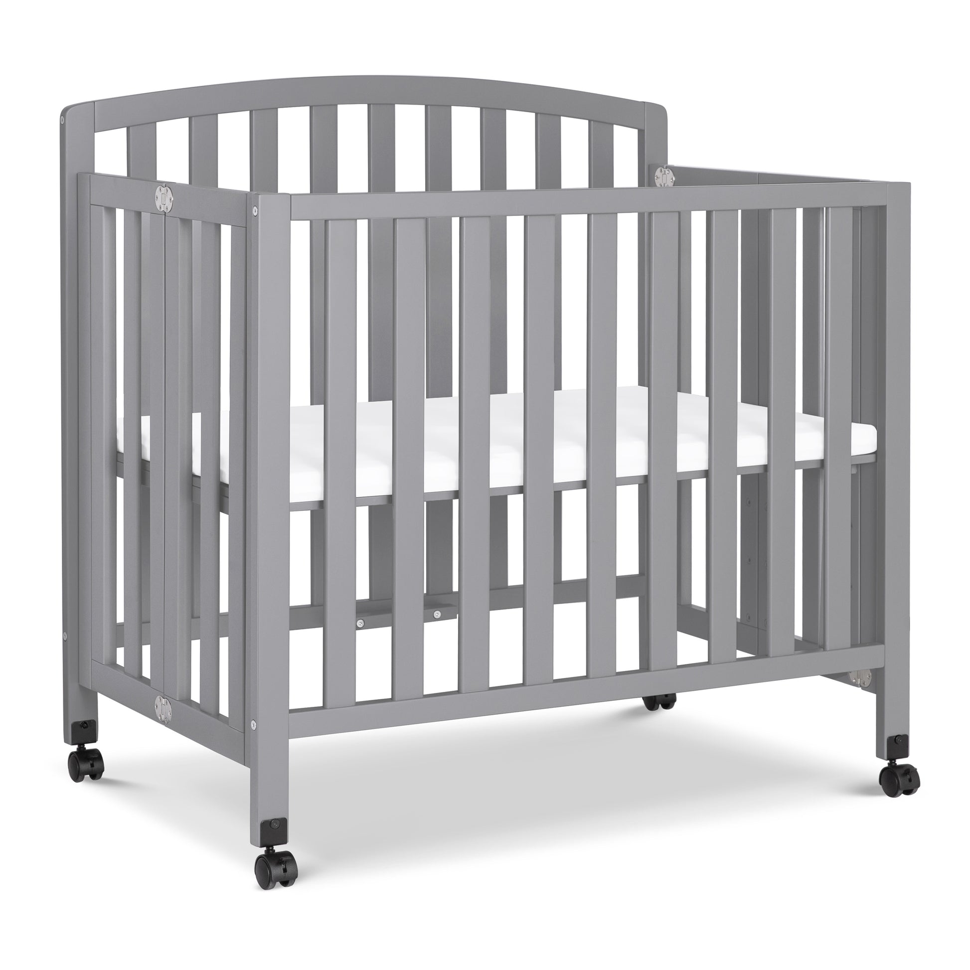M18198G,DaVinci,Dylan Folding Portable 3-in-1 MiniCrib and TwinBed in Grey
