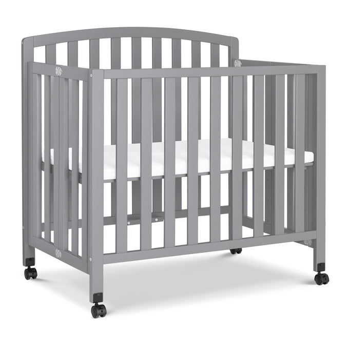 M18198G,DaVinci,Dylan Folding Portable 3-in-1 MiniCrib and TwinBed in Grey