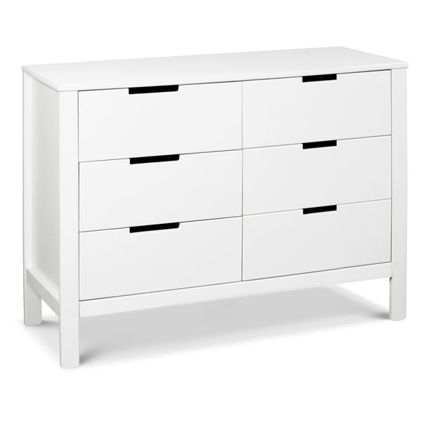 F11926GW,Colby 6-Drawer Double Dresser in Grey and White White