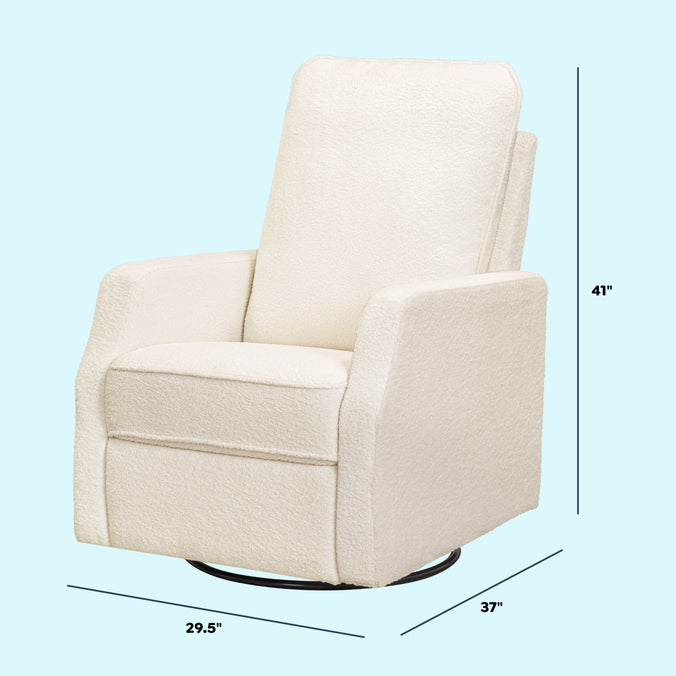 M33187CCB,DaVinci,Lucas Pillowback Swivel Recliner in Cozy Cream Boucle