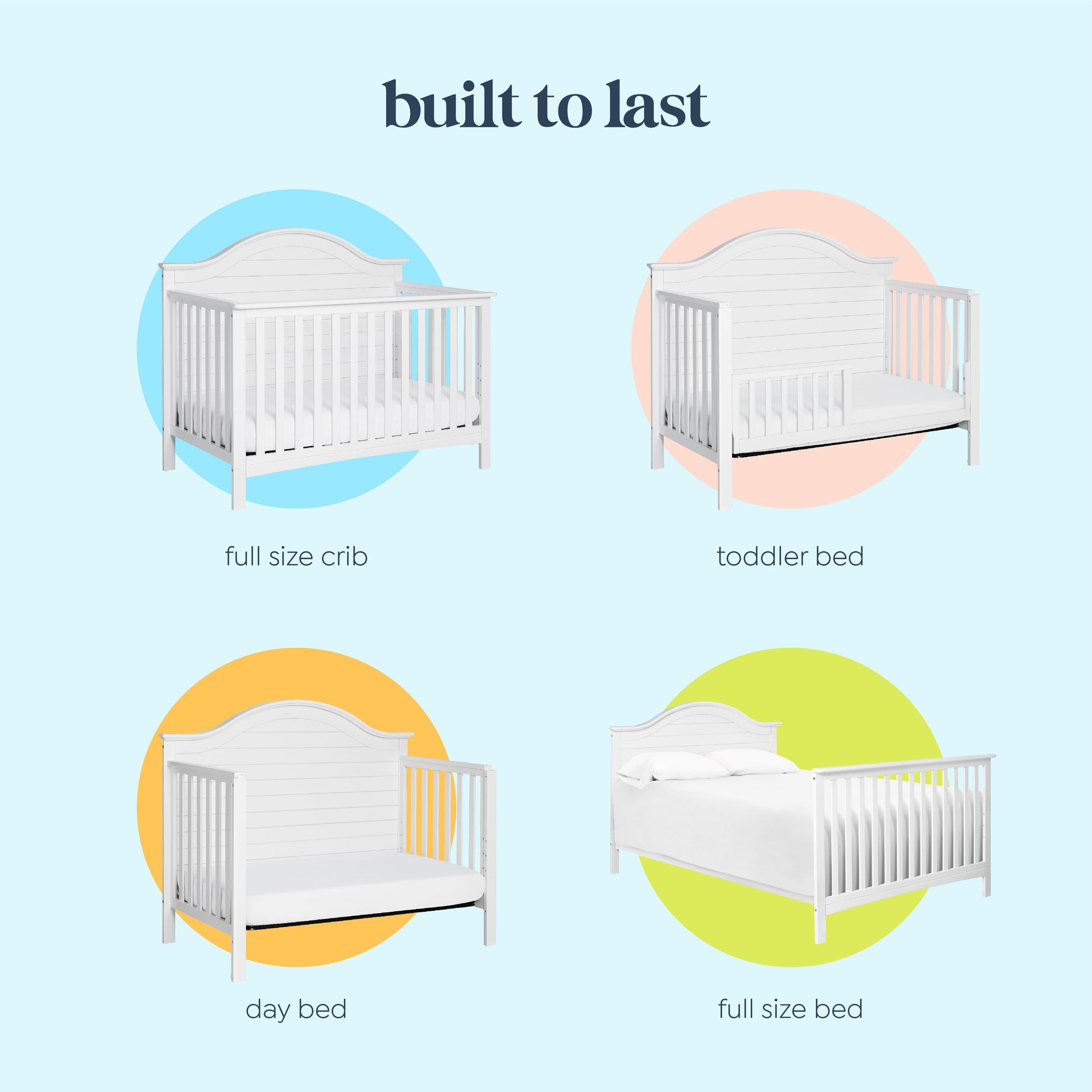 F16901W,Nolan 4-in-1 Convertible Crib in White