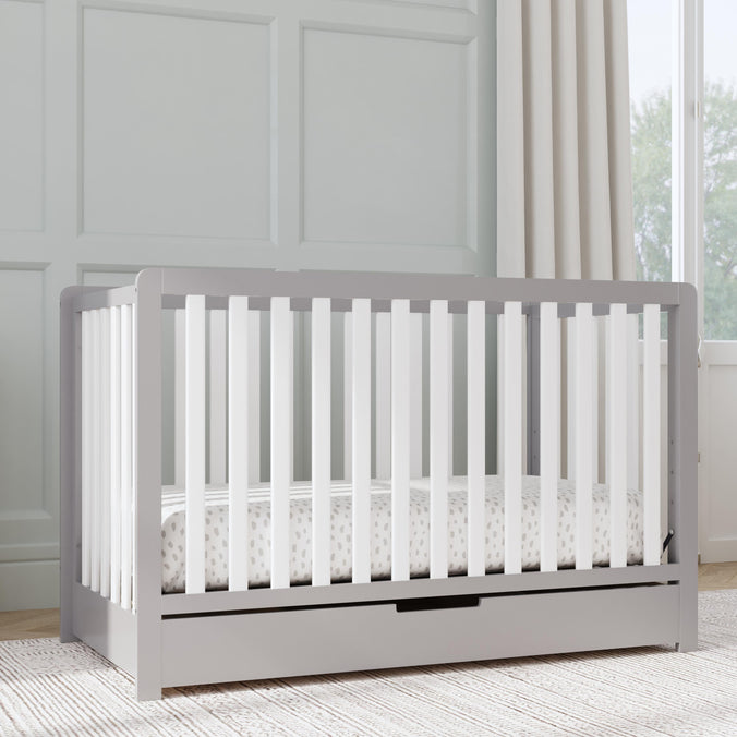 F11951GW,Carter's,Colby 4-in-1 Convertible Crib w/ Trundle Drawer in Grey and White