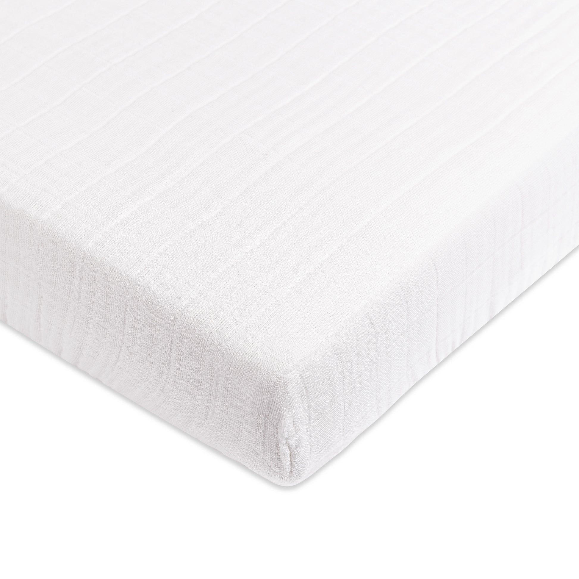 T29436,Babyletto,Plain White Muslin Mini Crib Sheet in GOTS Certified Organic Cotton