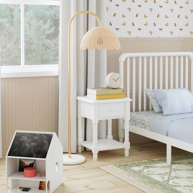 M7360W,DaVinci,Jenny Lind Spindle Nightstand in White