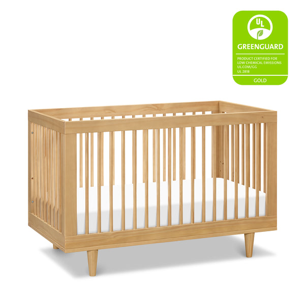W4901WN,Marley 3-in-1 Convertible Crib in White Finish and Natural Legs Honey