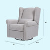 M21887MIG,DaVinci,Hayden Recliner and Swivel Glider in Misty Grey