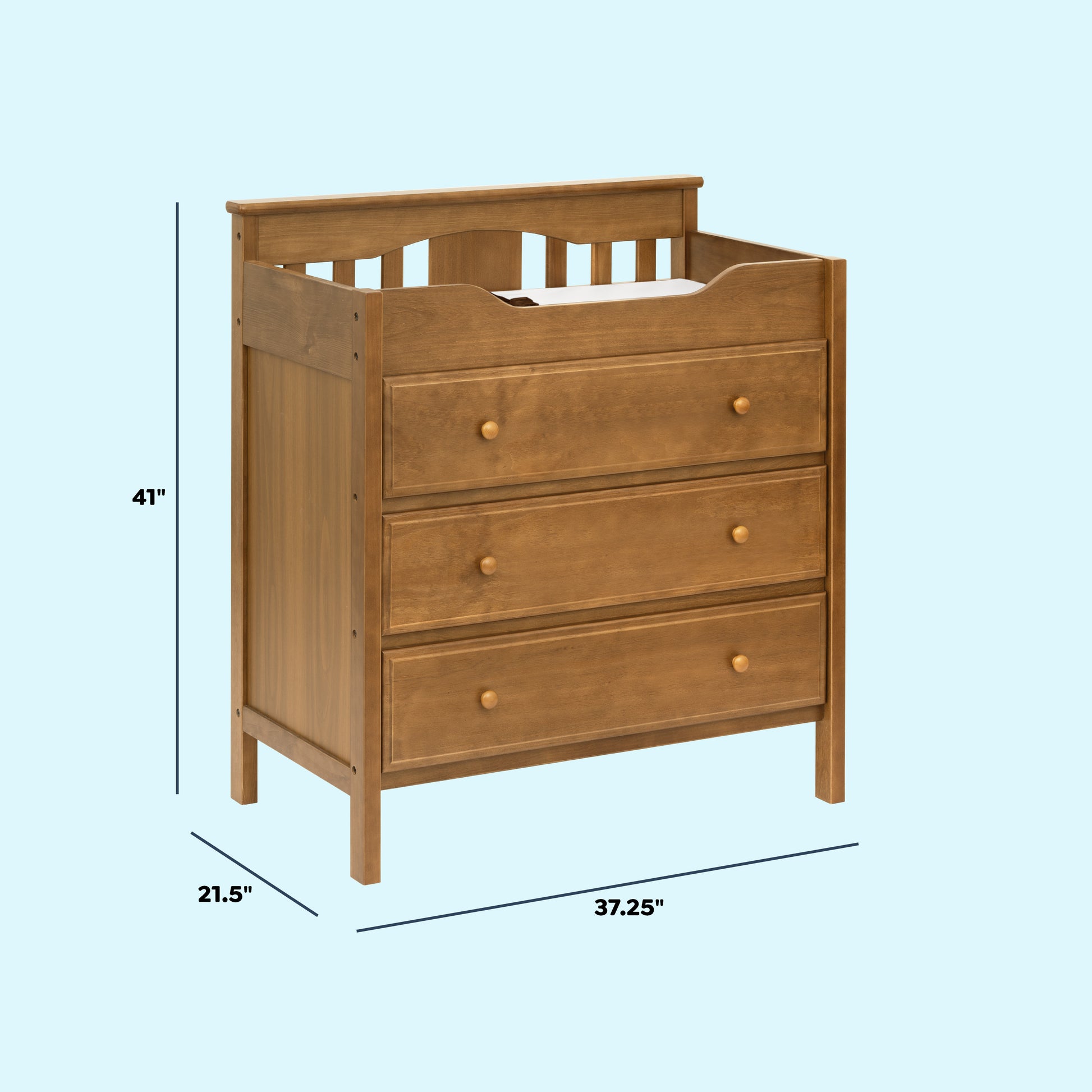 M5925CT,DaVinci,Jayden 3-Drawer Changer Dresser in Chestnut