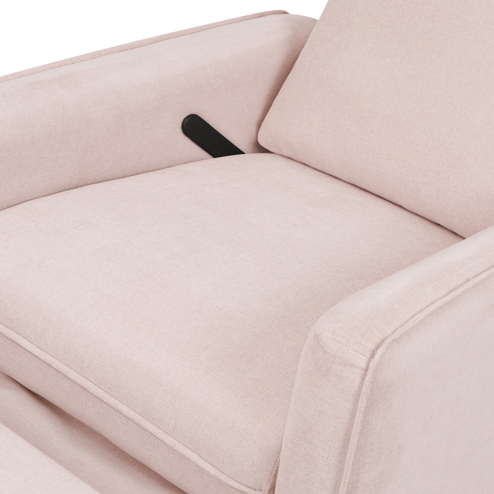 M19387PBPEW,DaVinci,Penny Swivel Recliner in Performance Pale Blush Pink Eco-Weave