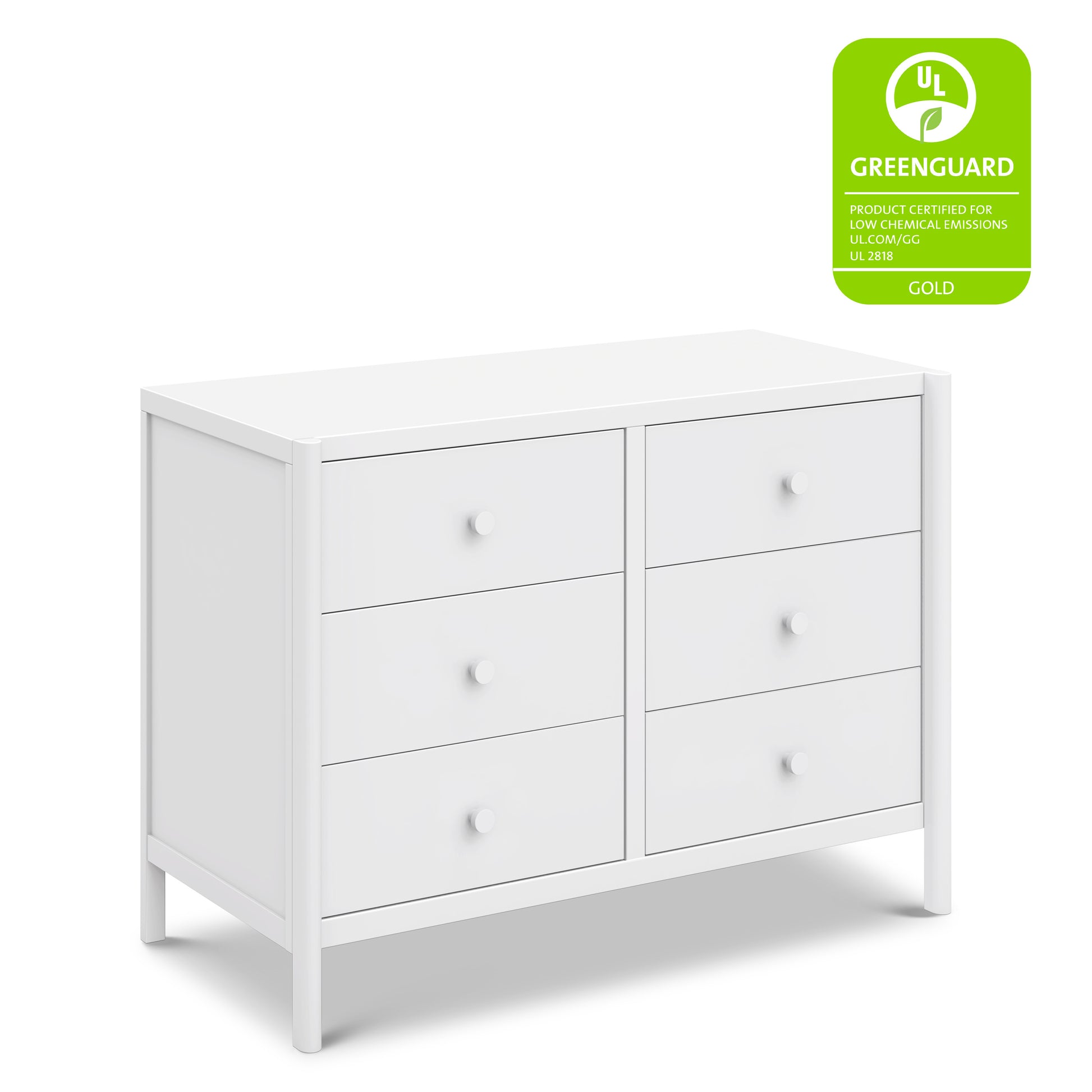 M25126W,DaVinci,Birdie 6-Drawer Dresser in White