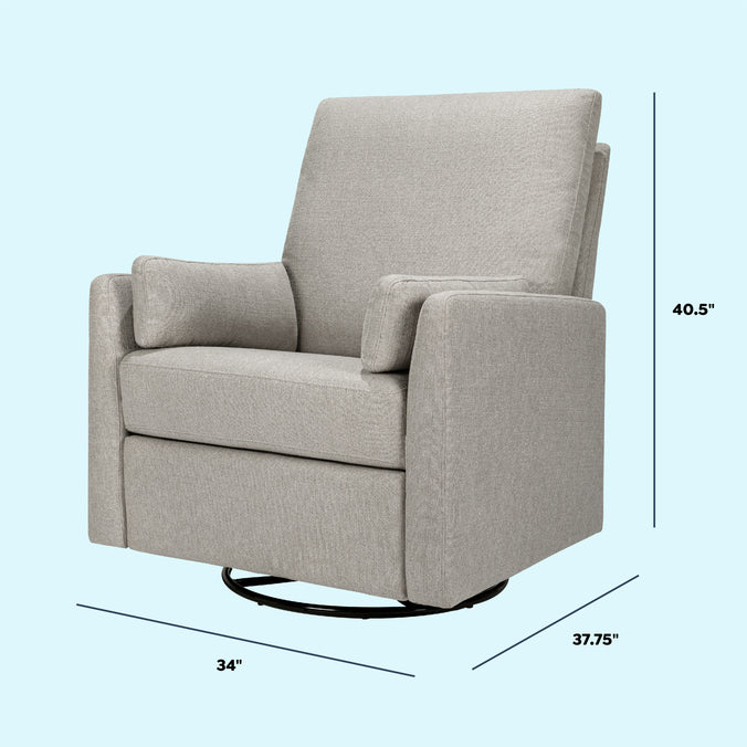 F24687PFTGRY,Carter's,Ethan Swivel Recliner in Performance Grey Linen