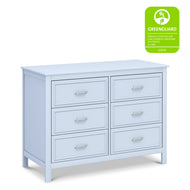 M12826PB,DaVinci,Charlie 6-Drawer Double Dresser in Powder Blue