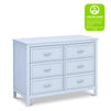 M12826PB,DaVinci,Charlie 6-Drawer Double Dresser in Powder Blue