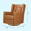 M21287VTL,DaVinci,Maddox Recliner and Swivel Glider in Vegan Tan Leather