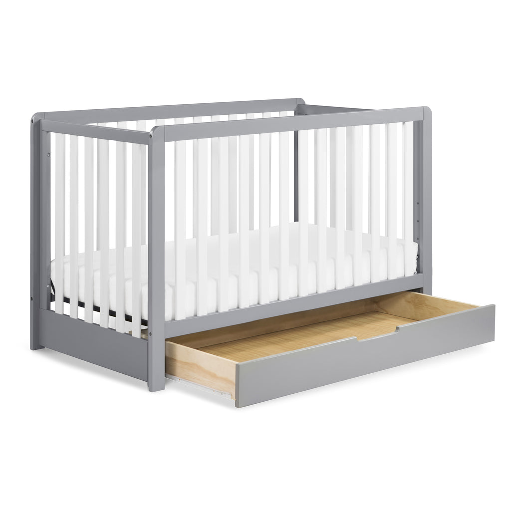 F11951GW,Colby 4-in-1 Convertible Crib w/ Trundle Drawer in Grey and White